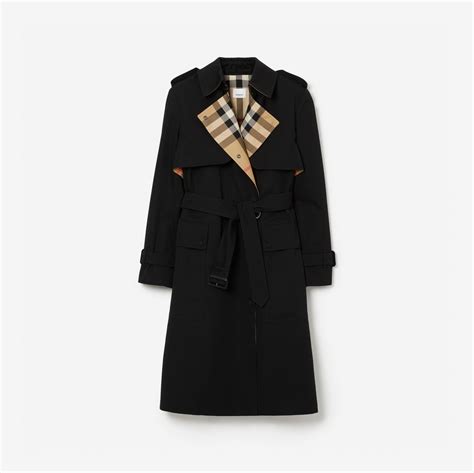 codice burberry ffiv gro58gal|Long Check Lapel Gabardine Trench Coat in Black .